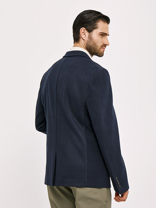 Men's Winter Suit Jacket Slim Fit Blue