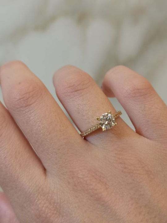 Goldjewels Μονόπετρο από Χρυσό 9K με Ζιργκόν