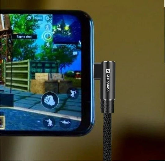 Swissten L Type Textile Universal Quick Charge 3.1 USB to Lightning Data Charging Cable 1.2m