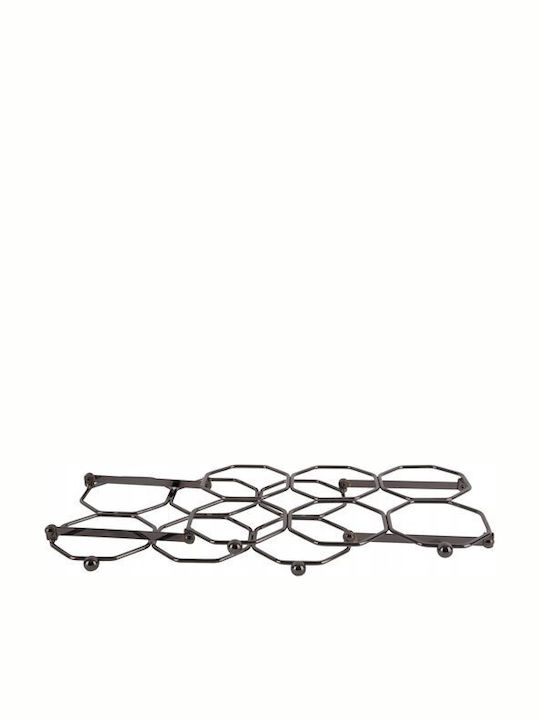 Present Time Tabletop Metallic Wine Rack for 6 Bottles Brown 31x16.5x22cm