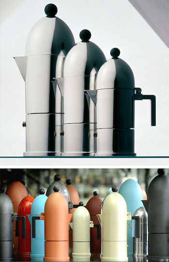 Alessi Μπρίκι Espresso 6cups Inox Λευκό