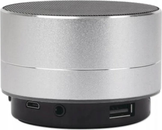Manhattan Metallic Led Ηχείο Bluetooth 3W με Διάρκεια Μπαταρίας έως 5 ώρες Ασημί