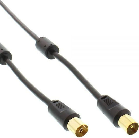 InLine Καλώδιο Κεραίας Coax male - Coax female Μαύρο 2m (69402P)