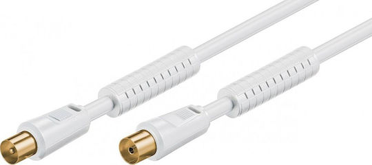 Goobay Antenna Cable Coax male - Coax female White 2.5m (67277) 1pcs