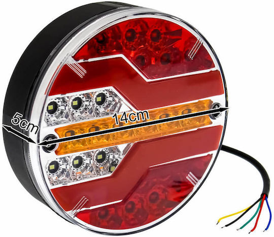 Rear LED Tail Light Turn Signal Brake Reverse Car Truck Trailer 12-24v 14x5cm IP67 W17569-4 X-wheat