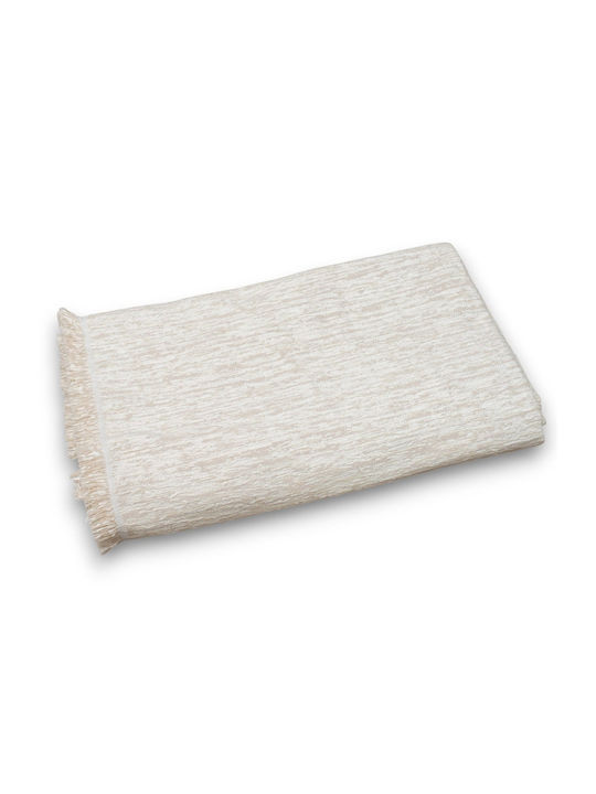 Cotone Throws & Couch Blankets Double Sofa Chenille 180x240cm Ecru
