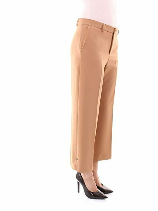 Women's Fabric Trousers Beige Camel