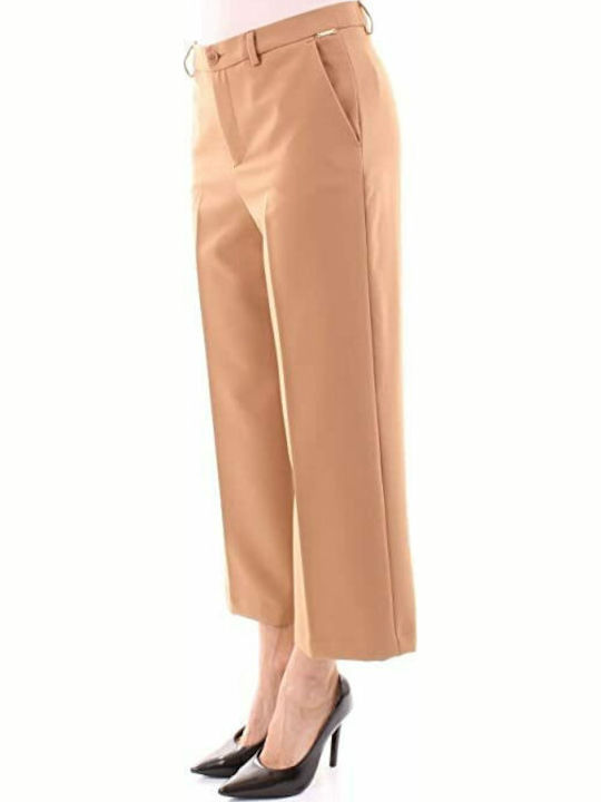Women's Fabric Trousers Beige Camel