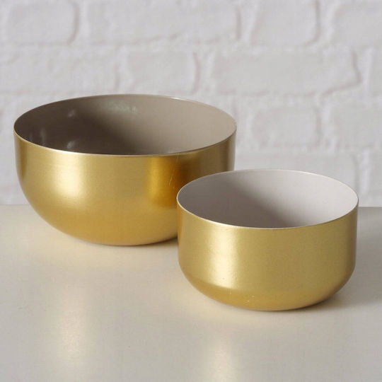 Boltze Dekorative Schüssel Metall Gold 2Stück