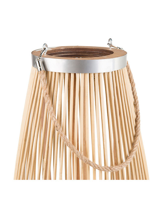 Beliani Wooden Lantern Beige 32x84cm