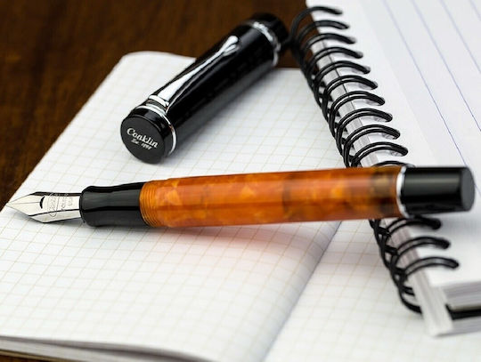 Conklin Broad Fountain Pen with Orange Ink