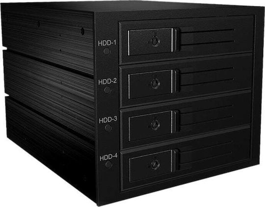 Icy Box Backplane for 4x HDD for 3x 5,25" bay with lock and fan Μαύρο IB-564SAS-12G