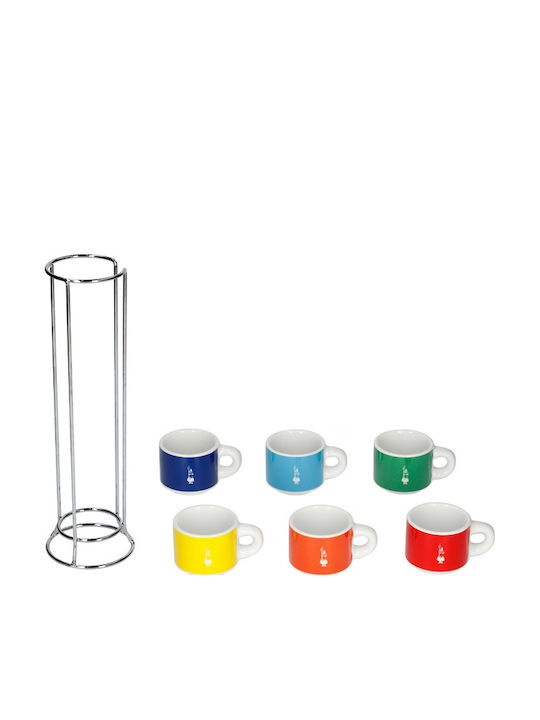 Bialetti Σετ Φλιτζάνια Espresso από Πορσελάνη Πολύχρωμα 50ml 6τμχ
