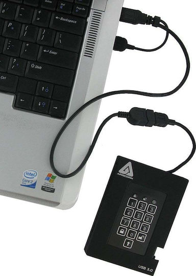 Apricorn Aegis Padlock Fortress USB 3.1 Extern SSD 256GB 2.5" Negru