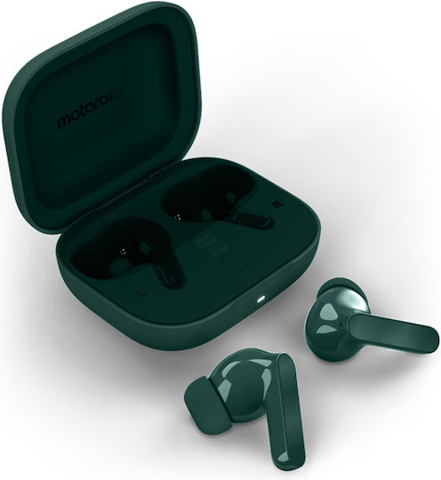 Motorola Moto Buds BASS Bluetooth хендсфри Слушалки с Устойчивост на Пот и Кутийка за Зареждане Pantone Posy Green