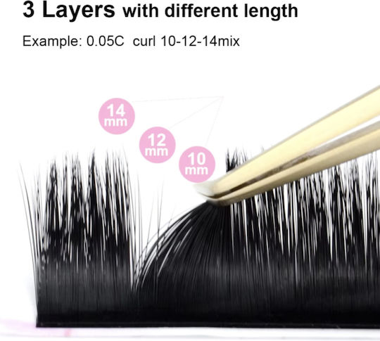 Nagaraku Easy Fanning Bloom Eyelash Extension 0.03c 8-10-12mm