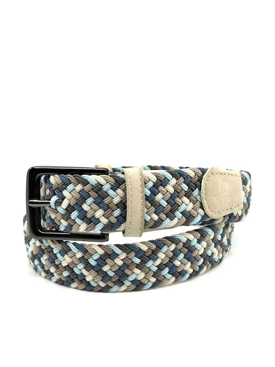 Elastic Men's Belt Leather Knitted Multicolored
