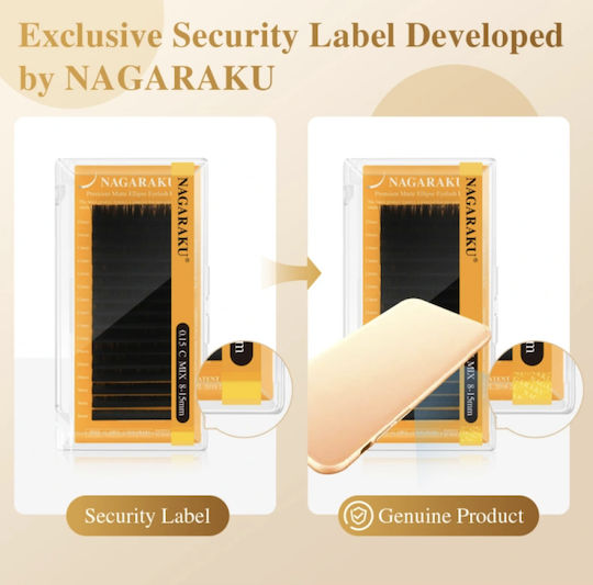 Nagaraku Air Series Double Tips Ellipse Eyelash Extensions 0.15c Mixed 8-12mm