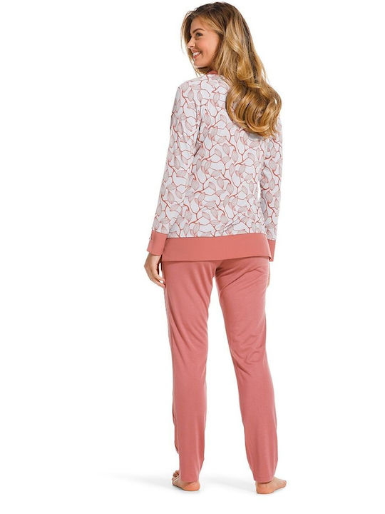 Pastunette Winter Damen Pyjama-Set Coral-lilac