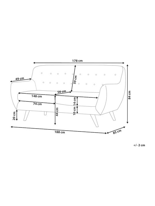 Living Room Furniture Set 3-Seater & 2-Seater & Armchair Gray