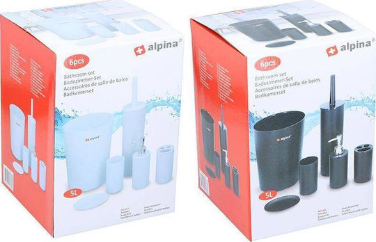 Alpina Appliances Badezimmer-Accessoire-Set Kunststoff Weiß 6Stück