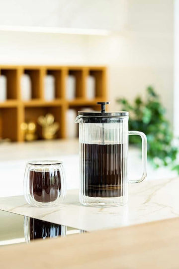 Vialli Design Manual Filter Coffee Maker Stainless Steel Black 1lt