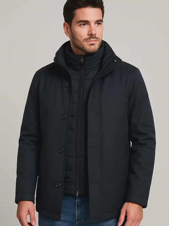Jacket Puffer Windproof Blue