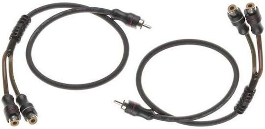 Gladen Кабел RCA женски - 2x RCA мъжки 1м