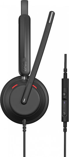 Epos Impact 730T Auf dem Ohr Multimedia-Headsets mit Mikrofon und Verbindung USB-A / USB-C in Schwarz Farbe