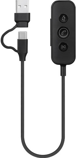 Sandberg 3in1 Office Headset Pro ENC On Ear Multimedia Ακουστικά με μικρόφωνο και σύνδεση USB-A / USB-C