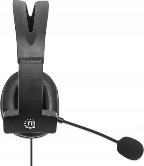 Manhattan Mono USB Headset On Ear Multimedia Ακουστικά με μικρόφωνο και σύνδεση USB-A