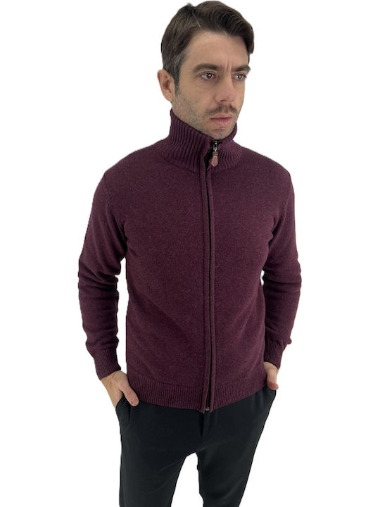 Cardigan pentru Bărbați Burgundy