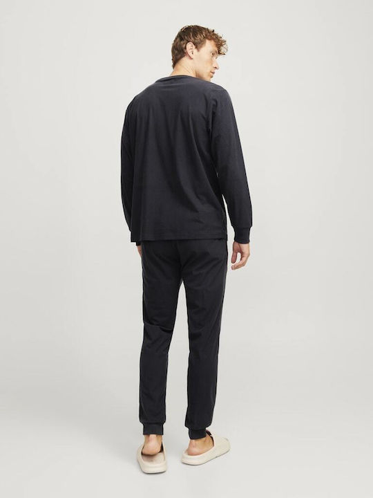 Jack & Jones Χειμερινή Ανδρική Πιτζάμα Black