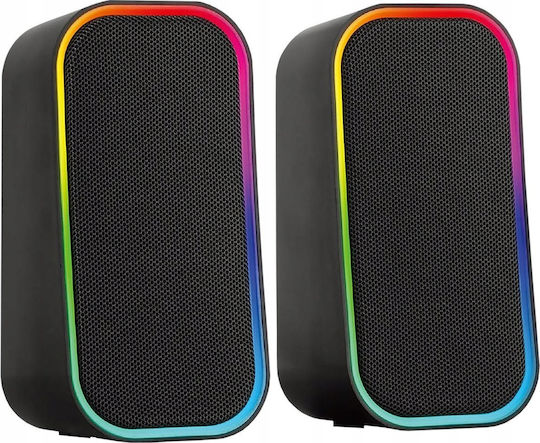 SpeedLink Token Ηχεία Υπολογιστή 2.0 με RGB Φωτισμό και Bluetooth Ισχύος 6W Μαύρα