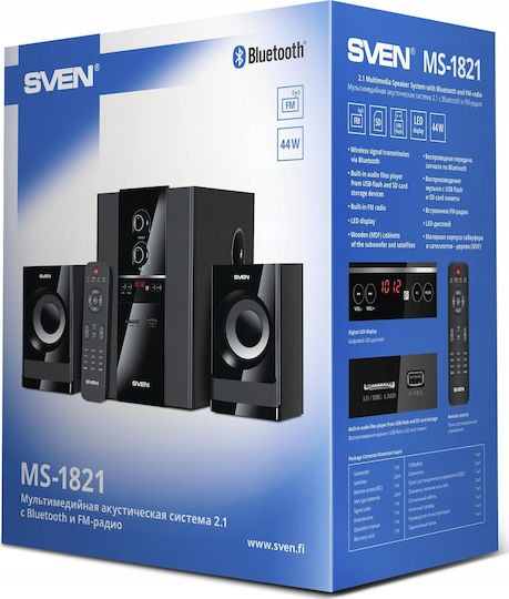 Sven MS-1821 2.1 Speakers with Bluetooth 40W Black