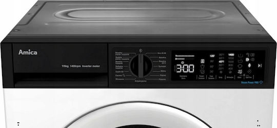 Amica Πλυντήριο-Στεγνωτήριο Ρούχων 7kg/5kg Ατμού 1400 Στροφές