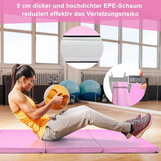 Costway Klappbares Trainingsmatte Pilates Rosa