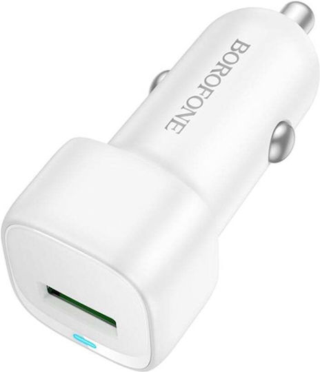 Borofone Bz34 Auto-Ladegerät 18W 3A Schnellladung mit einem Anschluss: 1xUSB Weiß Farbe