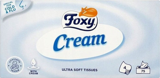 Foxy For Sensitive Skin 75 Hand towels 4 Ply (1 Box)