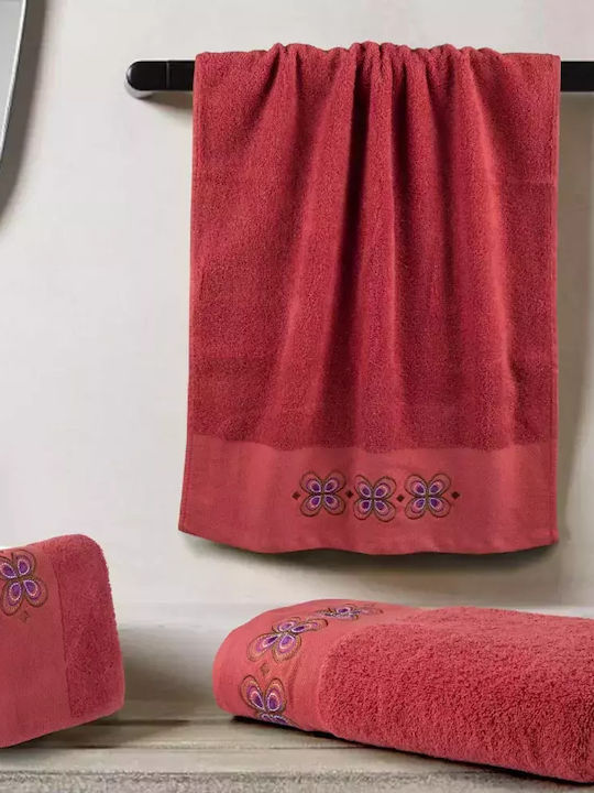 Borea Bath Towels Set 3 pcs Petalouda Terracotta
