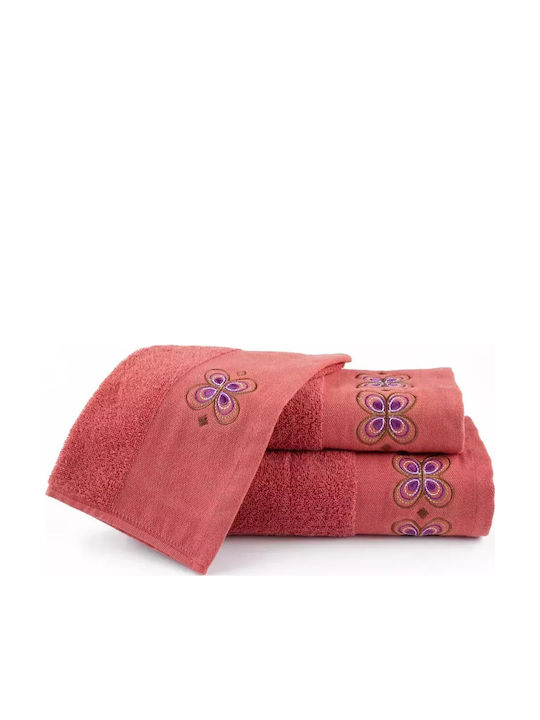 Borea Bath Towels Set 3 pcs Petalouda Terracotta
