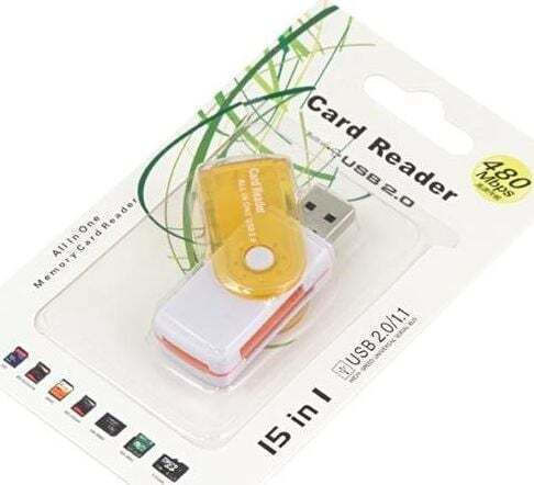 Aptel Card Reader USB 2.0 για SD/microSD/MemoryStick/CompactFlash/xD Κίτρινο