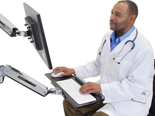 Ergotron Wall Mounted Keyboard Stand with Extension Arm Silver 45-354-026