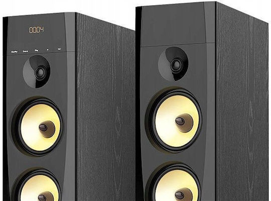 F&D Самоусилващи се тонколони 2 Брой шофьори 300W (Двойка) Черен