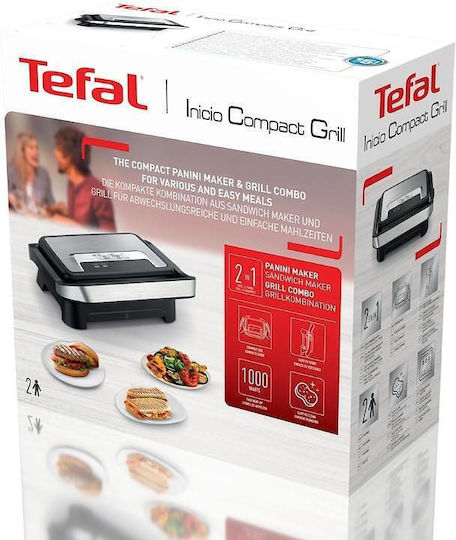 Tefal Τοστιέρα Γκριλιέρα 1000W Inox