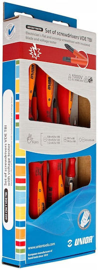 Unior 603CS6TVDETBI Set 6 Electrician VDE 250V Screwdrivers