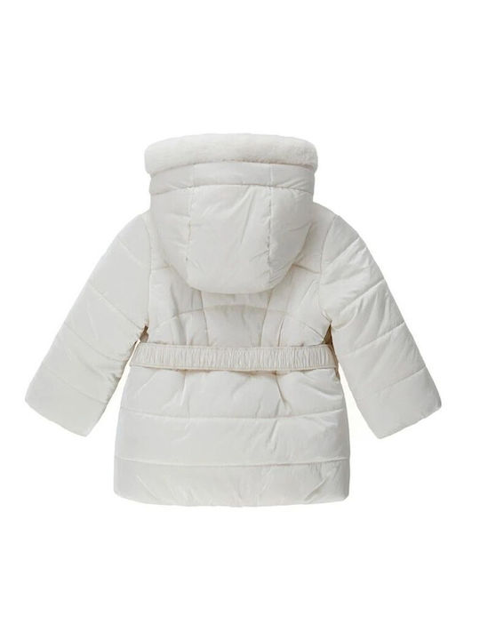 Kids Casual Coat with Lining and Hood White