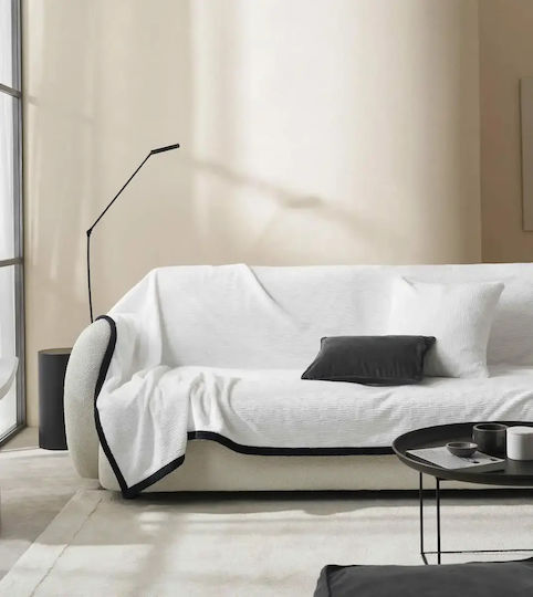 Gofis Home Cuverturi Pentru Canapea 2 Locuri 2 Fețe Jacquard 109x250 cm Polar White 109/16