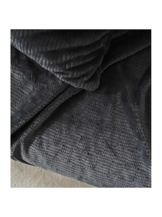 Gofis Home Three-Seater Sofa Throw 2 Sides Jacquard 109x300cm Pearl Grey 109/15