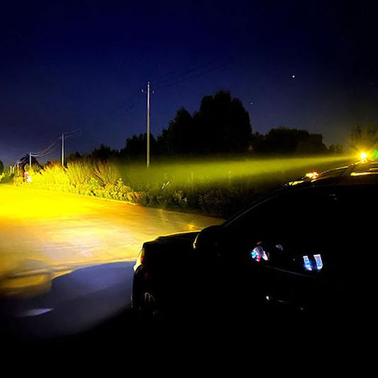 Set Mini Waterproof Motorcycle Projector Lights 12v-24v Ip65 2 Lighting Shades Cool White Yellow On On Off Switch Lh-0182 Black